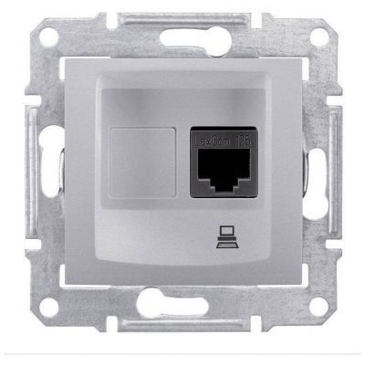 Розетка компьютерная 1-ая Schneider Electric Sedna Алюминий RJ45 кат. 6 STP