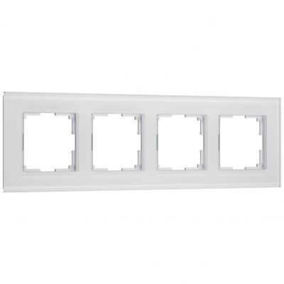 Рамка на 4 поста Senso (белый, стекло soft-touch) W0043101 Werkel