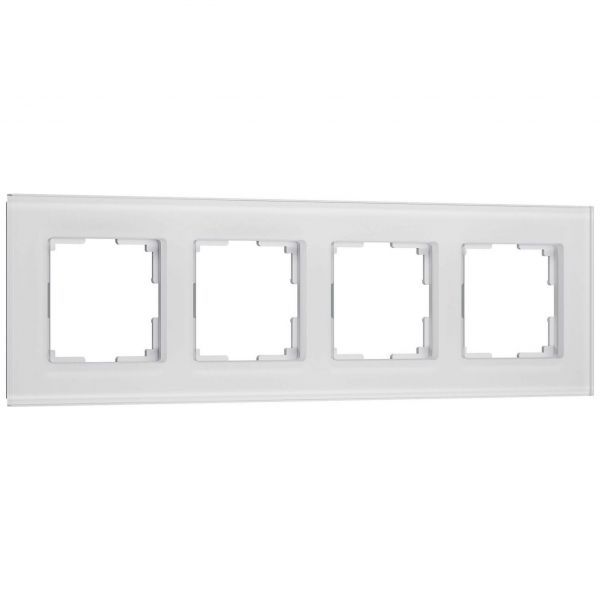 Рамка на 4 поста Senso (белый, стекло soft-touch) W0043101 Werkel