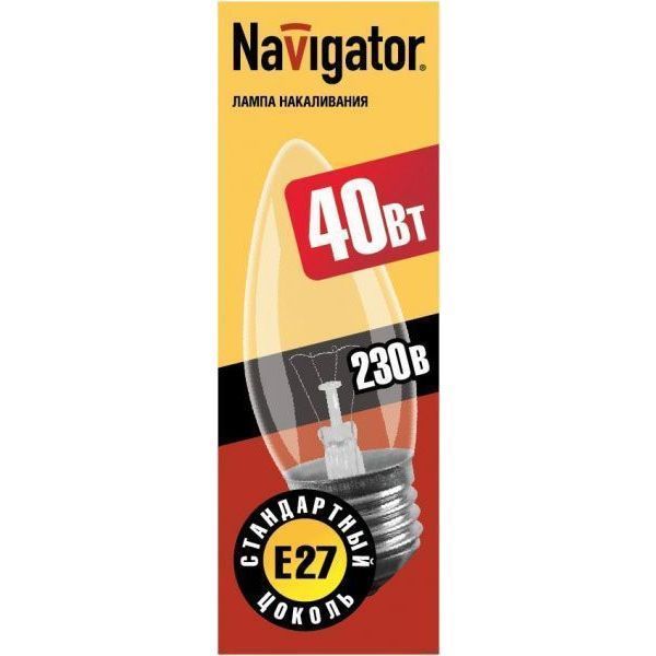 Лампа накаливания Navigator 94 328 NI-B-40-230 E27 прозрачная