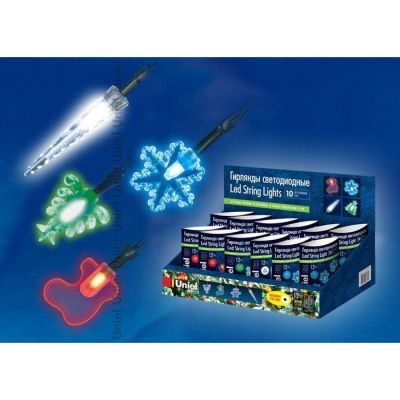 Гирлянда для помещений на батарейках Uniel ULD-S0100-010/SGB MULTI IP20 XMAS SET 2AA