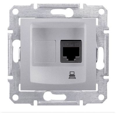 Розетка компьютерная 1-ая Schneider Electric Sedna Алюминий RJ45 кат. 6 UTP