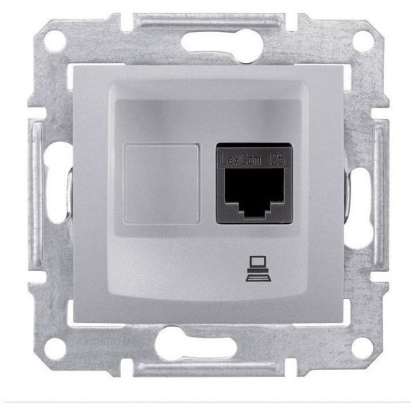 Розетка компьютерная 1-ая Schneider Electric Sedna Алюминий RJ45 кат. 6 UTP