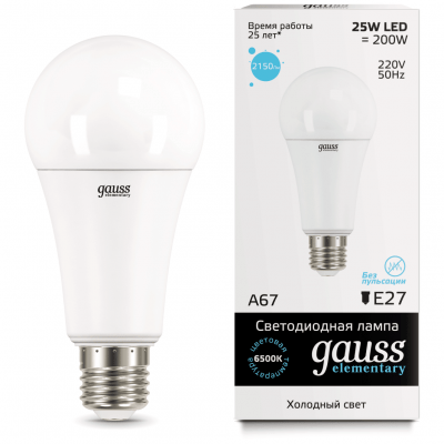 Лампа Gauss 73215 LED Elementary A67 25W E27 3000K