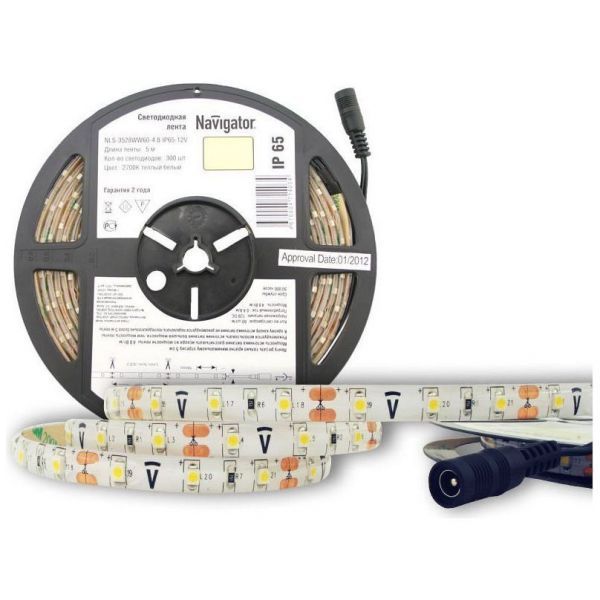 Светодиодная лента Navigator 71 403 NLS-3528WW60-4.8-IP65-12V R5