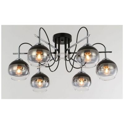 Светильник потолочный Linvel LV 9379/6 Комо Чёрный/хром Е27 40W D630 H300мм