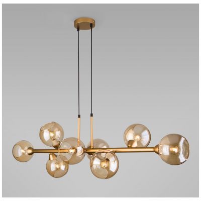 Умный подвесной светильник с круглыми стеклянными плафонами Eurosvet 70113/8 янтарный Smart