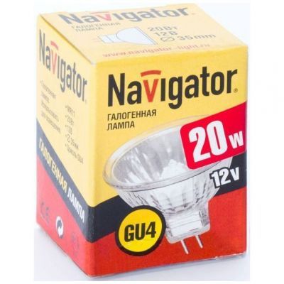 Лампа галогенная Navigator 94 200 MR11 20W 12V 2000h