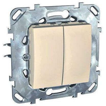 Переключатель 2-клавишный SE Unica Беж (сх.6+6) MGU5.213.25ZD