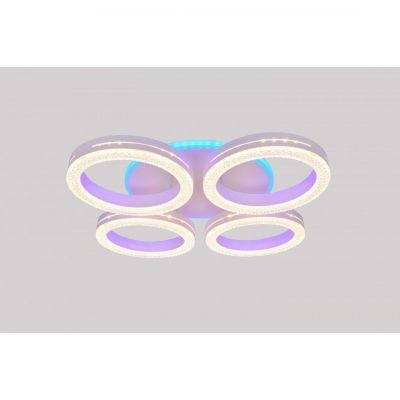 Светильник светодиодный Linvel MS 1077/4 Онда 95W 3000-6000K + Blue 5100Lm D500 H90мм диммируемый с ПДУ