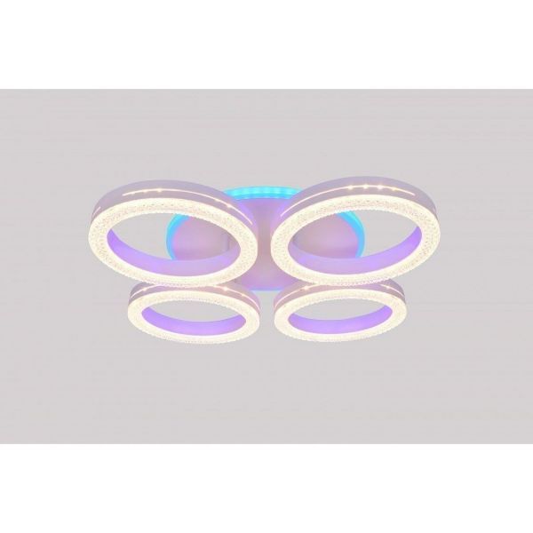 Светильник светодиодный Linvel MS 1077/4 Онда 95W 3000-6000K + Blue 5100Lm D500 H90мм диммируемый с ПДУ