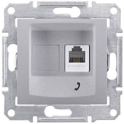 Розетка ТЛФ 1-ая Schneider Electric Sedna Алюминий RJ11