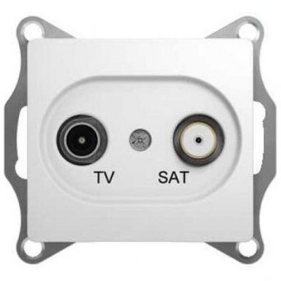 Розетка проходная SE Glossa Бел TV-SAT 4DB GSL000198