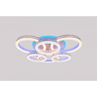 Светильник светодиодный Linvel MS 1078/6 Онда 165W 3000-6000K + Blue 8900Lm D600 H130мм диммируемый с ПДУ