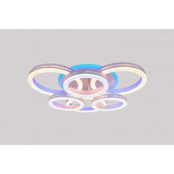 Светильник светодиодный Linvel MS 1078/6 Онда 165W 3000-6000K + Blue 8900Lm D600 H130мм диммируемый с ПДУ