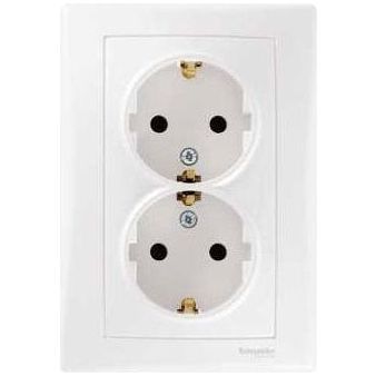 Розетка 2-я Schneider Electric Sedna Белый с/з литая