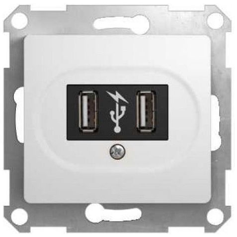 Розетка SE Glossa Бел USB GSL000132