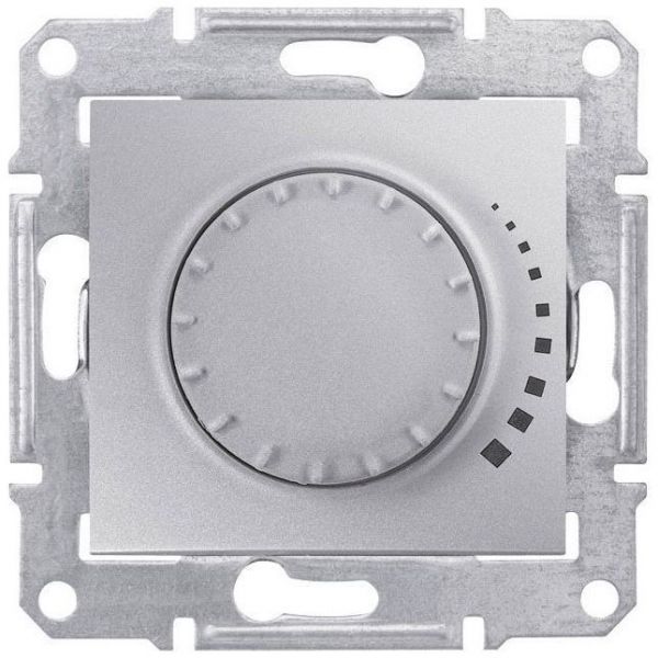 Светорегулятор поворотно-нажимной Schneider Electric Sedna Алюминий 25-325Вт,для л/н и г/л с электр.трансформатором