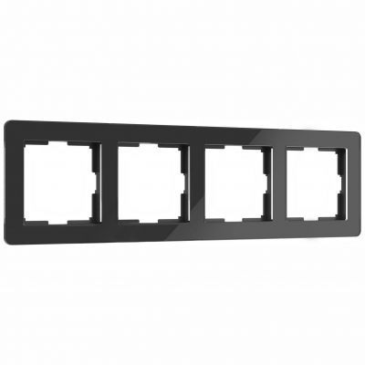 Рамка на 4 поста Acrylic (черный) W0042708 Werkel