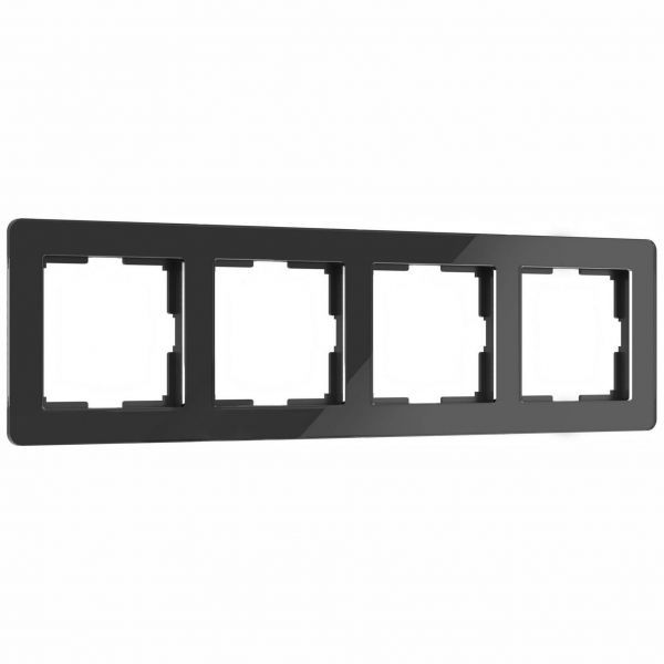 Рамка на 4 поста Acrylic (черный) W0042708 Werkel