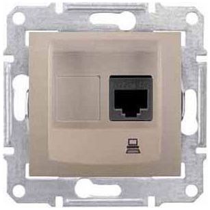 Розетка компьютерная 1-ая Schneider Electric Sedna Титан RJ45 кат. 5e UTP