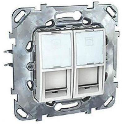 SE Unica Бел Розетка комп(RJ45) 2-ая кат 6 с полем для надписи MGU5.2424.18ZD
