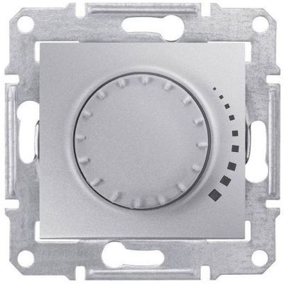 Светорегулятор поворотно-нажимной Schneider Electric Sedna Алюминий 60-500Вт,для л/н и г/л с обмот.трансформатором