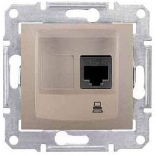Розетка компьютерная 1-ая Schneider Electric Sedna Титан RJ45 кат. 6 STP