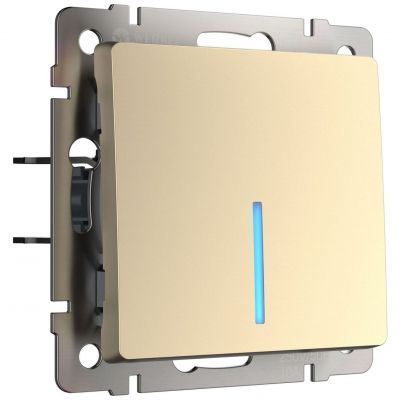 Выключатель одноклавишный с подсветкой Werkel W1110111 шампань (WL11-SW-1G-LED)