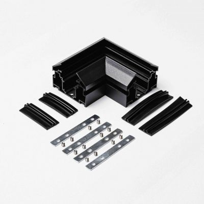 Угловой коннектор MKA-3R2-CC-B для магнитного трекового шинопровода для натяжных потолков серии MKT-3R2, Черный