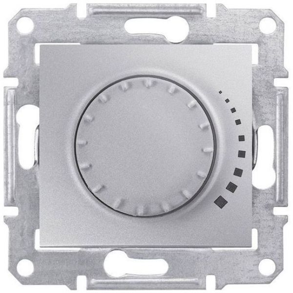 Светорегулятор поворотный Schneider Electric Sedna Алюминий 1000Вт, для л/н и г/л с обмот. трансформатором
