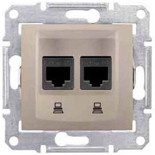 Розетка компьютерная 2-ая Schneider Electric Sedna Титан RJ45 кат. 6 UTP