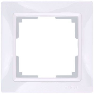 Рамка 1-местная Werkel W0012001 белый basic, вставка хром (WL03-Frame-01)