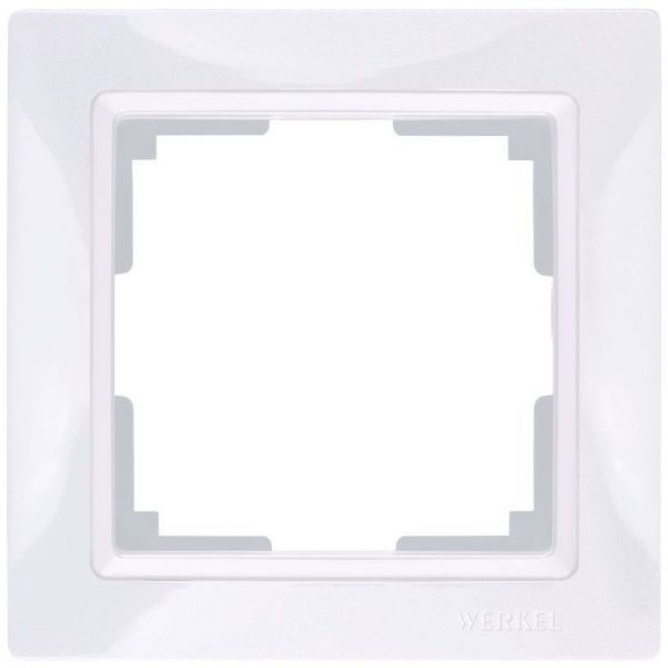 Рамка 1-местная Werkel W0012001 белый basic, вставка хром (WL03-Frame-01)