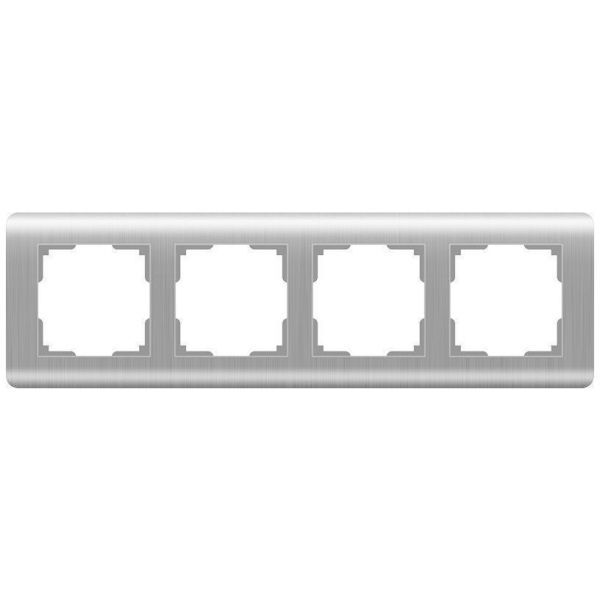 Рамка на 4 поста Werkel W0042106 серебро (WL12-Frame-04)