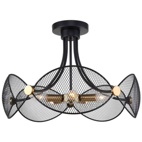 Светильник потолочный Linvel LV 9383/5 Шамберон Чёрный/золото Е14 40W D550 H380мм