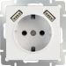 Розетка с з/к со шторками + USB Werkel W1171501 белый (WL01-SKGS-USBx2-IP20)