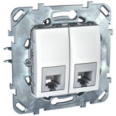 Розетка ТЛФ 2-ая SE Unica Бел 4 контакта MGU5.9090.18ZD