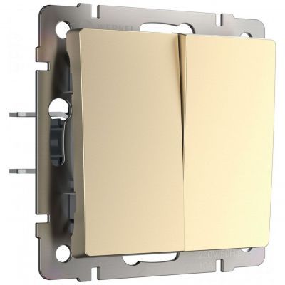 Выключатель двухклавишный проходной Werkel W1122011 шампань (WL11-SW-2G-2W)