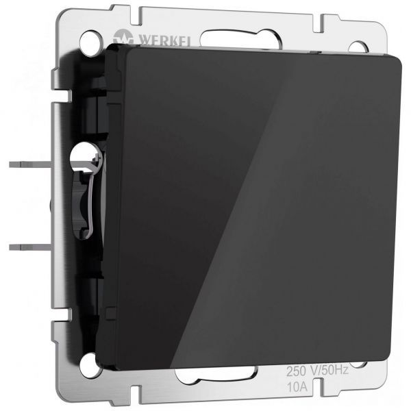 Выключатель одноклавишный (черный акрил) W1110048 Werkel