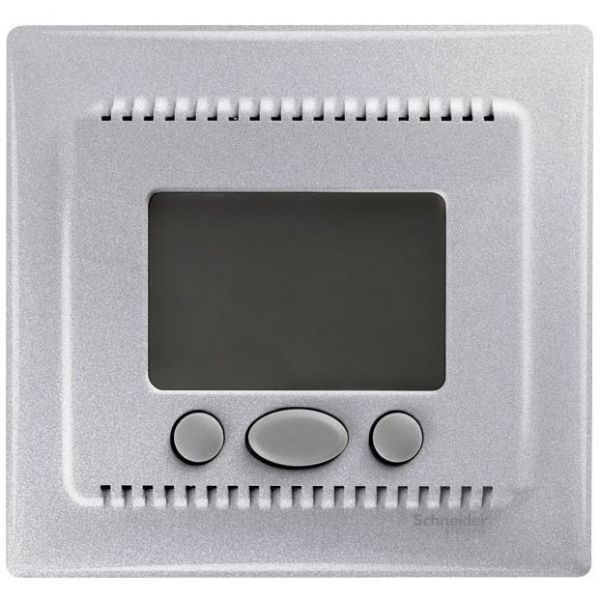 Терморегулятор с дисплеем с функцией "Комфорт" Schneider Electric Sedna Алюминий 16А, в сборе с рамкой