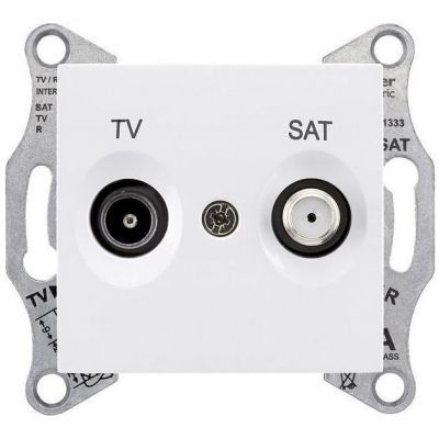 Розетка TV/SAT проходная Schneider Electric Sedna Белый 4dB