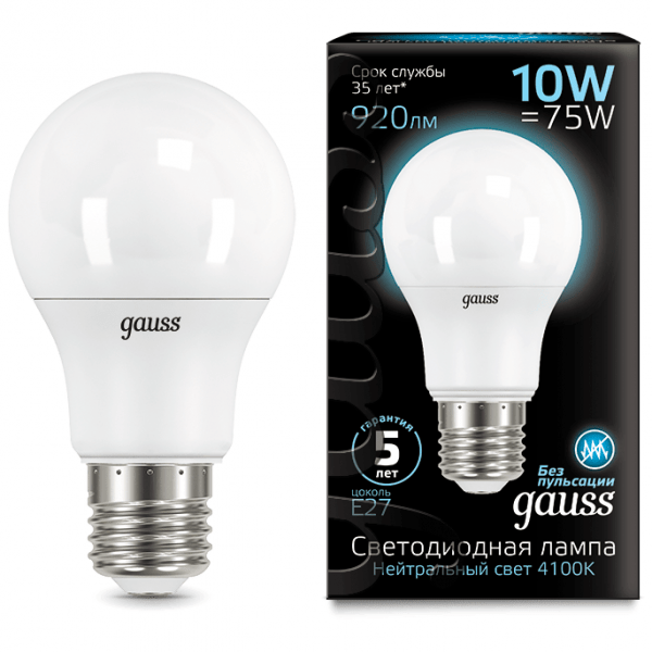 Лампа Gauss 102502210 LED A60 10W E27 4100K