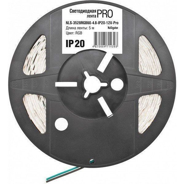 Светодиодная лента Navigator 71 439 NLS-3528RGB60-4.8-IP20-12V-Pro R5