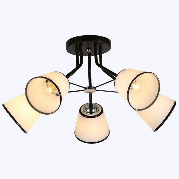 Люстра Linvel LV 9142/5 Регина Черный/хром E27 60W