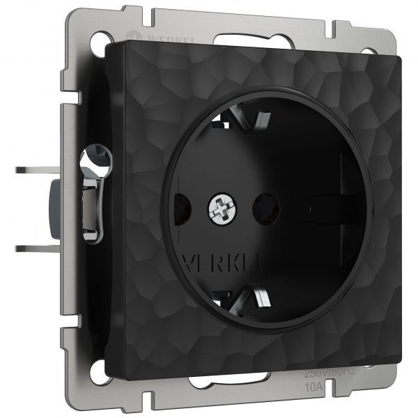 Розетка с заземлением Werkel W1271008 черный