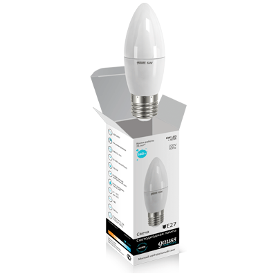 Лампа Gauss 33226 LED Elementary Candle 6W E27 4100K