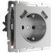 Розетка с з/к со шторками + USB Werkel W1171506 серебро (WL06-SKGS-USBx2-IP20)