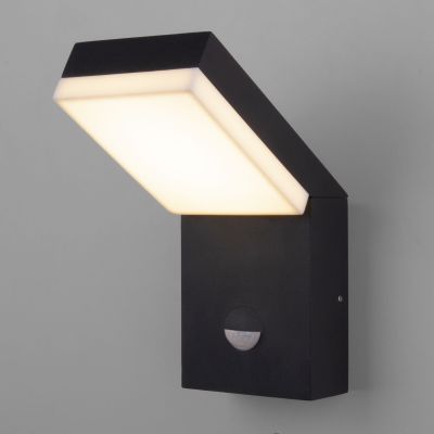Уличный настенный светодиодный светильник Sensor IP54 (с датчиком движения) Elektrostandard 1541 TECHNO LED черный