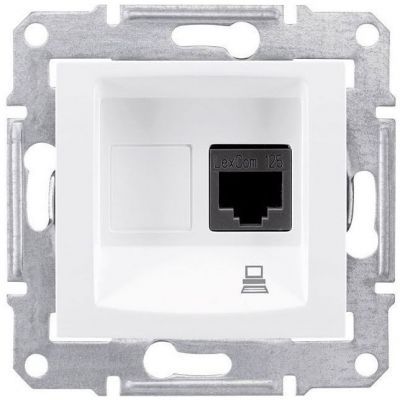 Розетка компьютерная 1-ая Schneider Electric Sedna Белый RJ45 кат. 5e STP